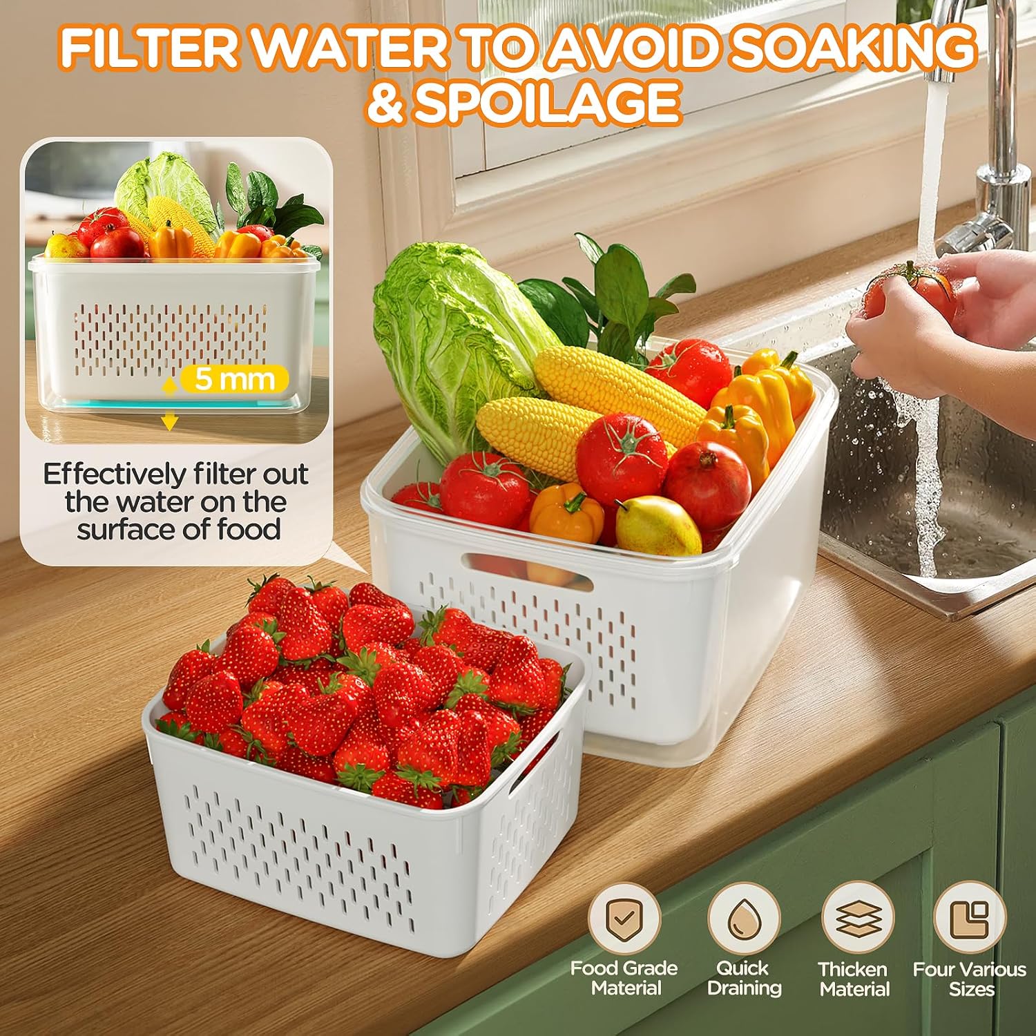 5 Pack Fridge Organizers