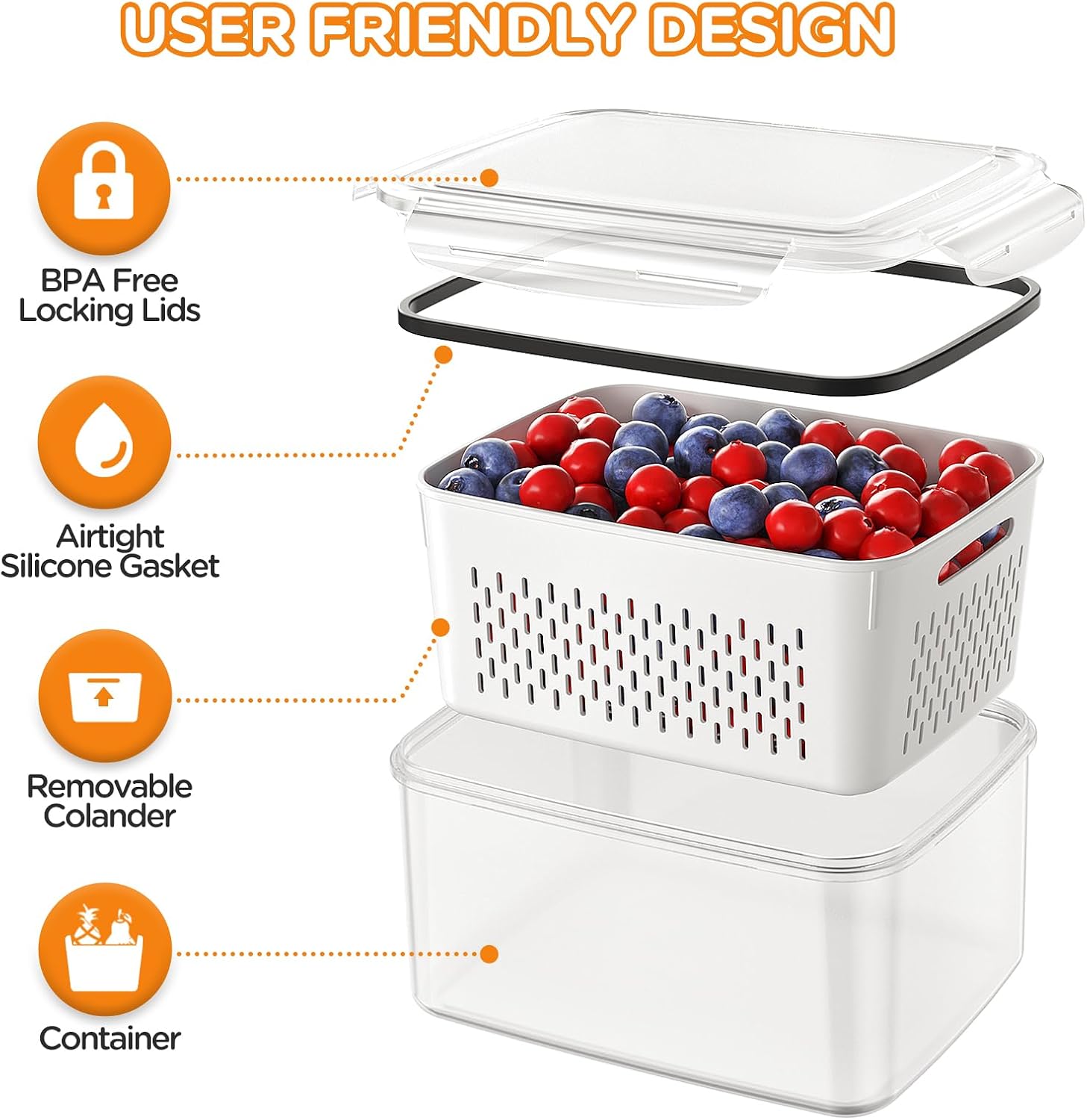 5 Pack Fridge Organizers