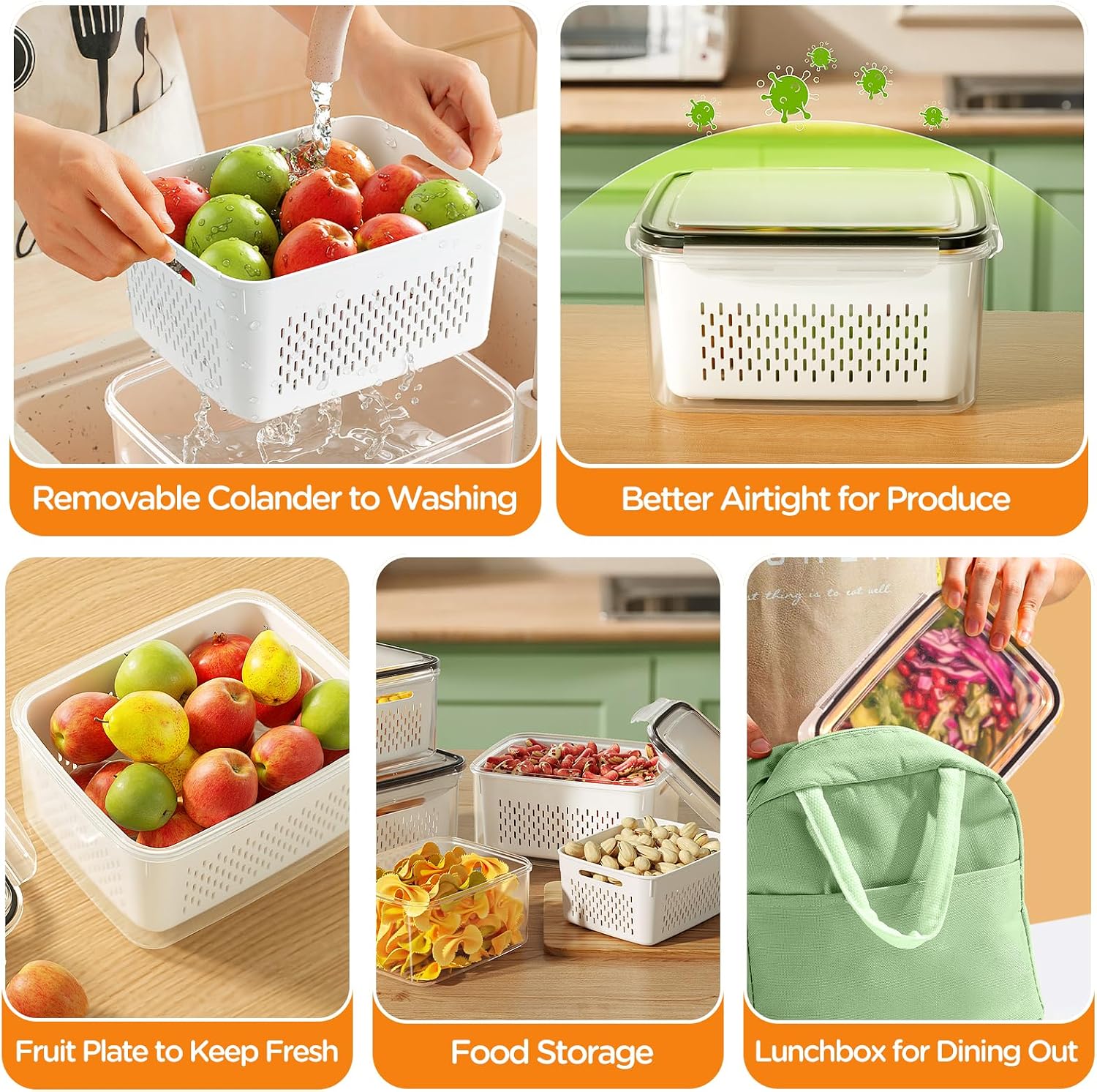 5 Pack Fridge Organizers