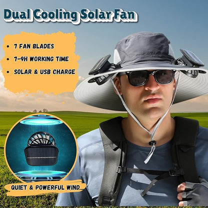 Solar Cooling Fan Hat