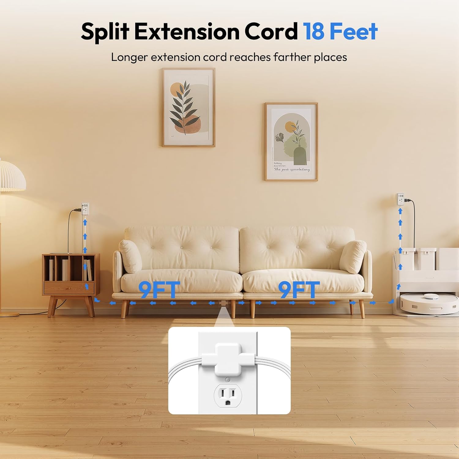Varaletti DualReach Split Extension Cord